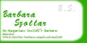 barbara szollar business card